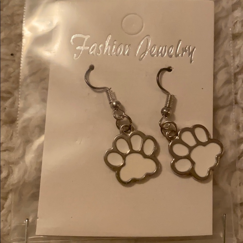 Dog paw earrings
